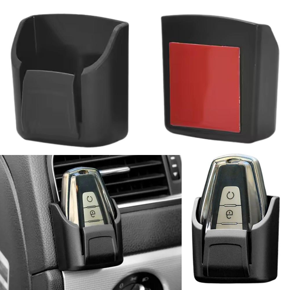 Car Key Holder Clip Car Interior Storage Box Dashboard Organizer Adhesive Mount For Card Key Rack Universal Fit