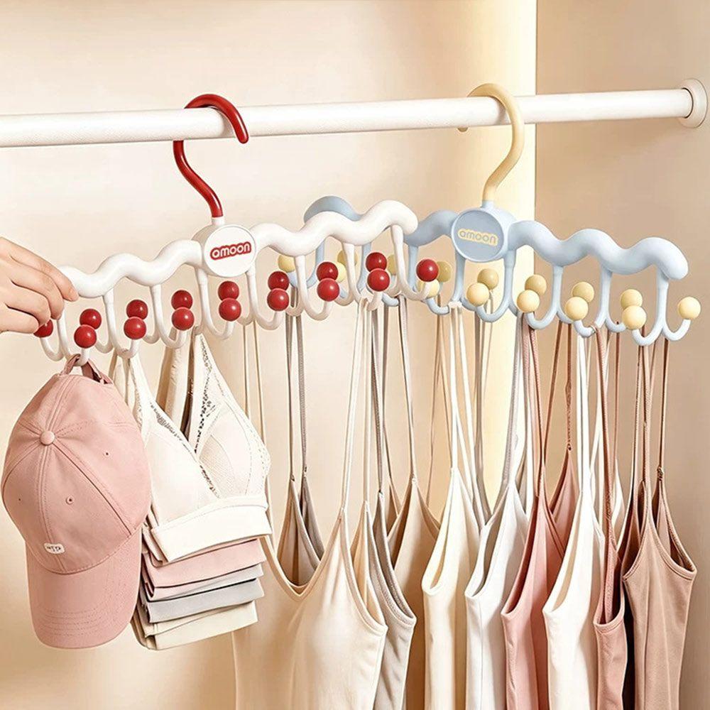 Foldable Wall Hook Rack Double-Row Hooks Rotating Hanger Organizer New Hanger Rack Lingerie