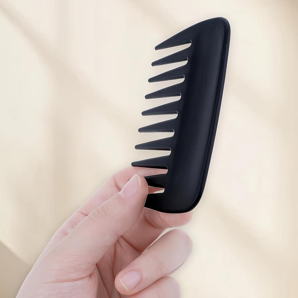 Portable Soft Hair Comb, Anti-static Wide Tooth Comb Stripe Comb, Portable Travel Comb, Suitable for Men and Women Thick Curly Waves Wig, Black