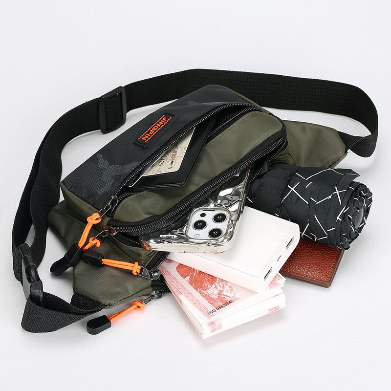 Men’s Waterproof Waist Bag Large Capacity Crossbody Chest Bag Multi Pocket Belt Bag Casual Travel Sports Fanny Pack