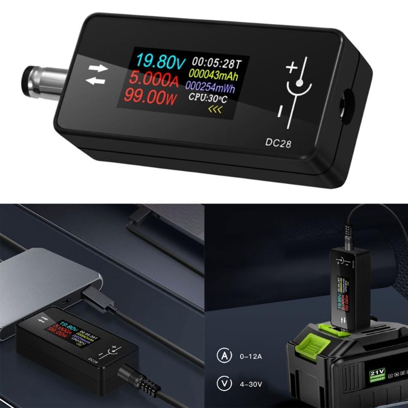 Compactly Volts Amp Meter Voltages Tester For Accurate Battery Monitoring Safe Device Operate In Automotive DIY Project