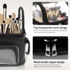 Makeup Bag PVC Transparent Makeup Brush Travel Case with Adjustable Strap & Dividers Large Capacity Portable Travel Cosmetic Bag