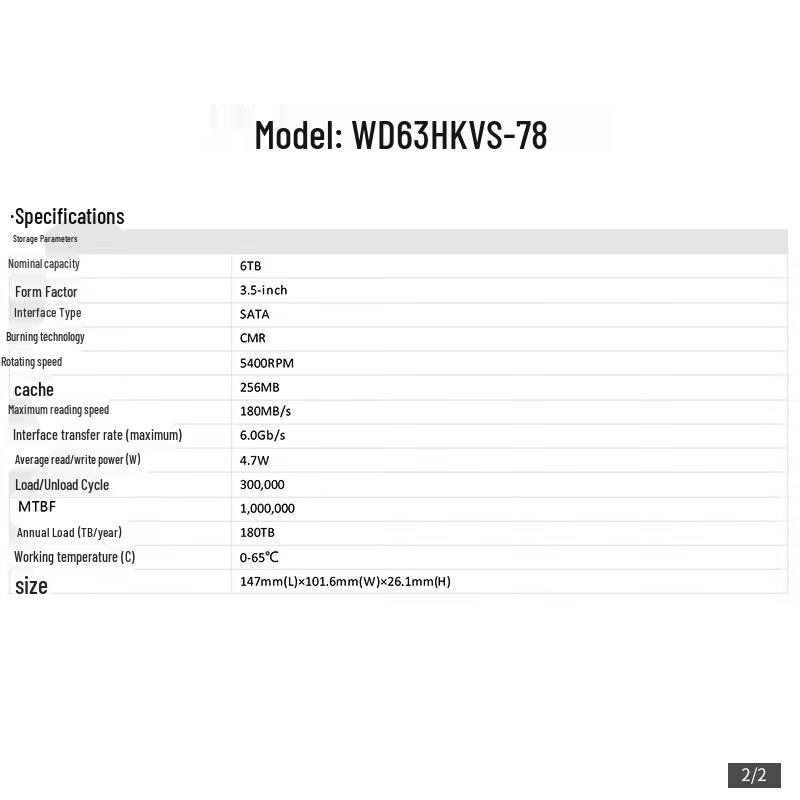Hikvision Western Digital 6TB Surveillance Hard Drive