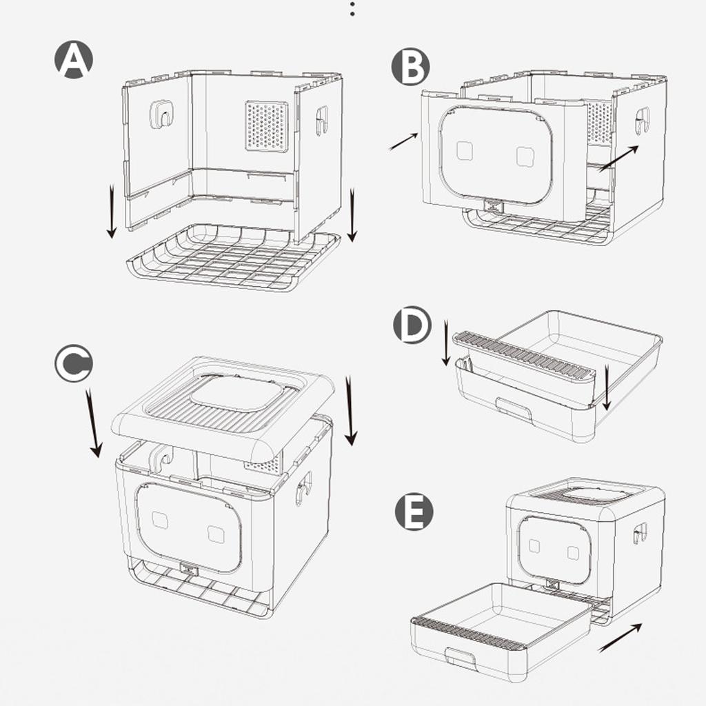 Cat Litter Box Large Plastic Spill Proof Cat Toilet Pink