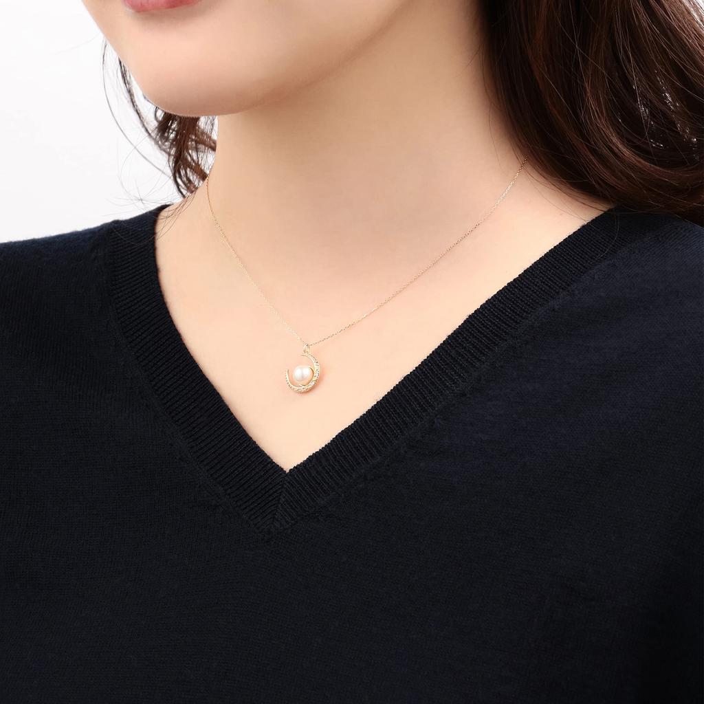 [Official] ESTELLE Women's Necklace in 10K Yellow Gold with June Birthstone Akoya Pearl (0452-4820-0019-0000)