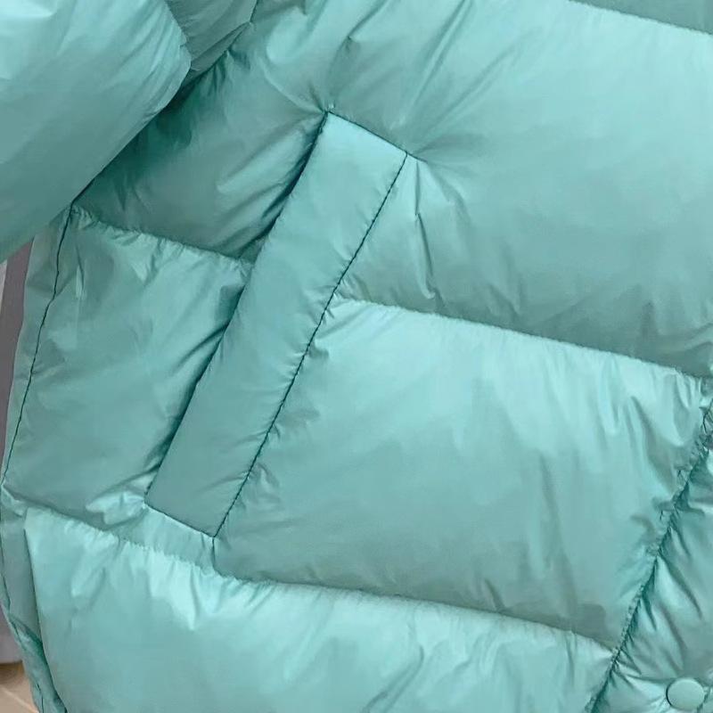 Women Down Jacket with Removable Hood Warm Autumn Winter Outwear Simple Solid Color Casual Over Size Coat