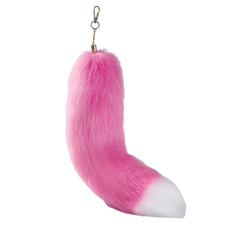 

[kichicho] Tail key ring Fluffy Tail gal tail Rust prevention cute key chain bag charm decoration halloween Christmas birthday present (pink)
