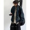 Retro Washed Denim Jacket for Men and Women Old Boyfriend Style Loose and Versatile Casual Stand-up Collar Jacket Tide