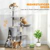 Multi-Level Cat Tower, 134cm Cat Tree with Condo and Sisal Scratching Posts for Indoor Kittens, Grey