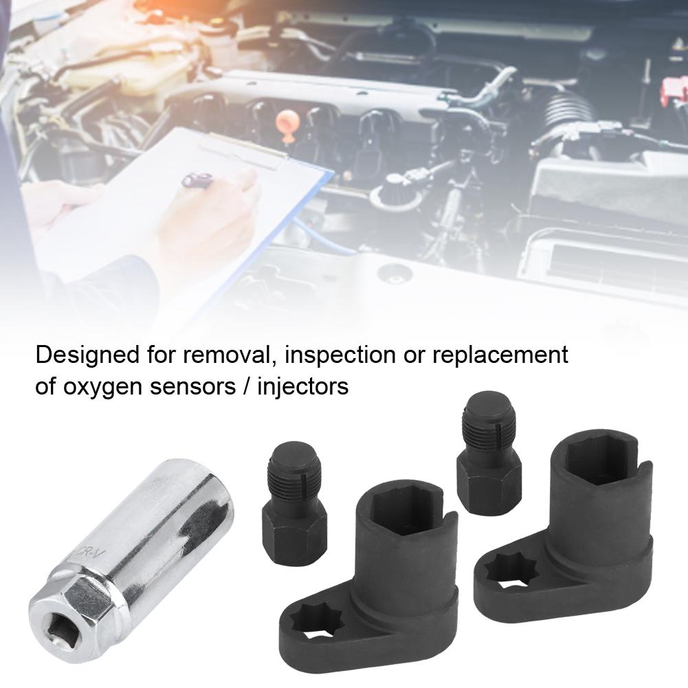 5pcs Oxygen Sensor Socket Wrench Set 6 Point 22mm 78in Oxygen Remover Installer Wrench Tool