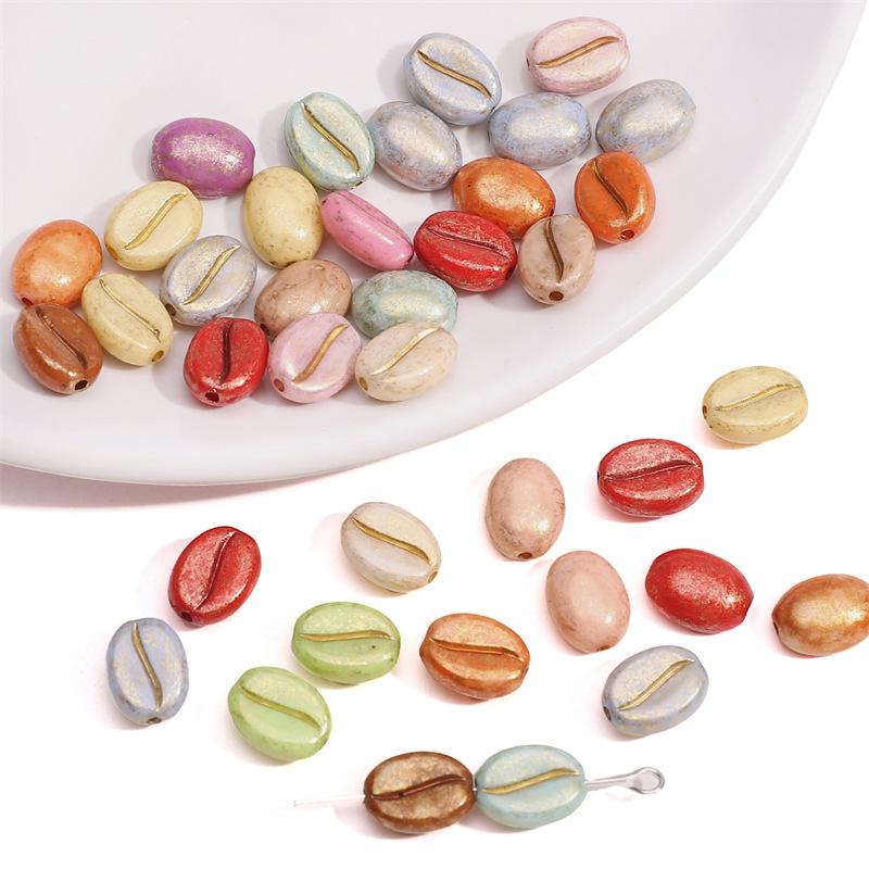 Handgemachtes Armband Perlen 8x10mm Acryl Kaffeebohnen Lose Perlen Handgemachtes DIY Zubehör Perlen Armband Schnüre Trennperlen
