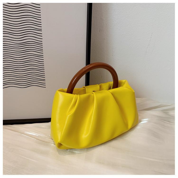 

Summer Urban Minimalist Pu Quilted Shoulder Bag With Inner Zipper Pocket жовтий