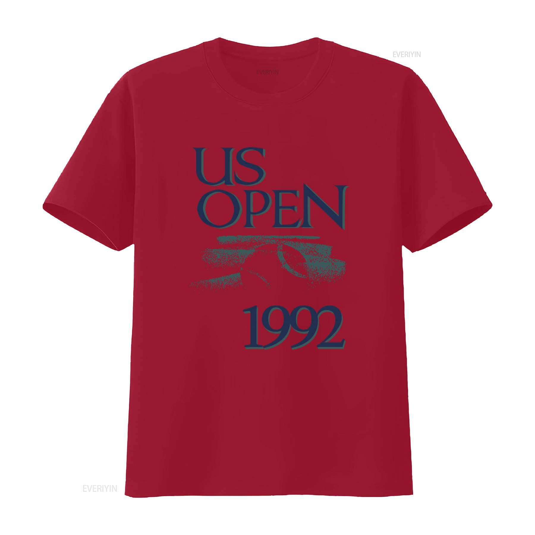 Винтажная футболка US Open 1992 года в ретро-стиле для фанатов 90-х L Белая с дизайном Андре Агасси и Пита Сампраса винтажная стиранная S