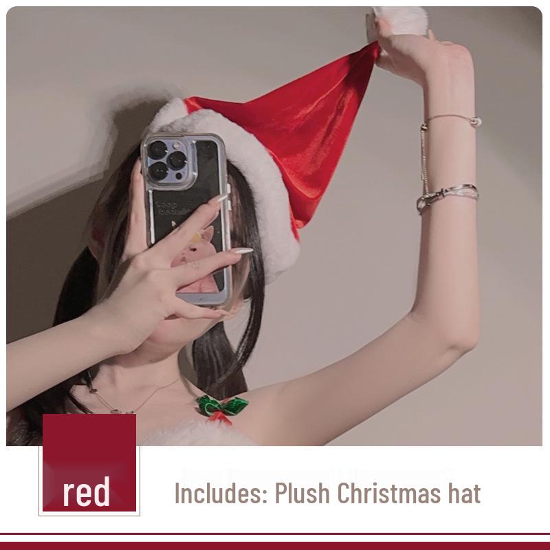 

Guiruo Christmas Style Sexy Lingerie with Holiday Hat Accessories One Size червоний