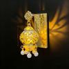 Ancient Style Luminous Lantern Refrigerator Magnet with Pavilion Tassel and Pearl Ornament