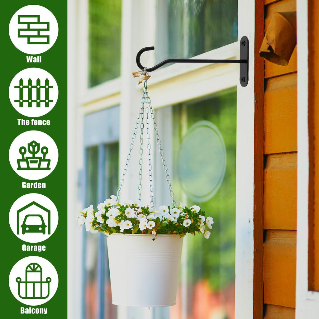 4/10pcs Wall-Mounted Hook Flower Pot Holder Europe Vintage Iron Art Flower Stand Garden Decoration Wall Hanging Basket Bracket
