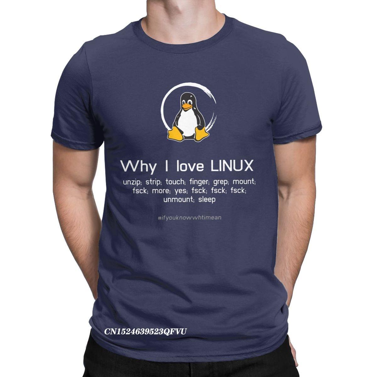

Чоловіча футболка з пінгвіном Tux Linux з преміальної бавовни, одяг для дозвілля, футболки в стилі хараджуку манга, естетичні сорочки XXL темно-синього кольору