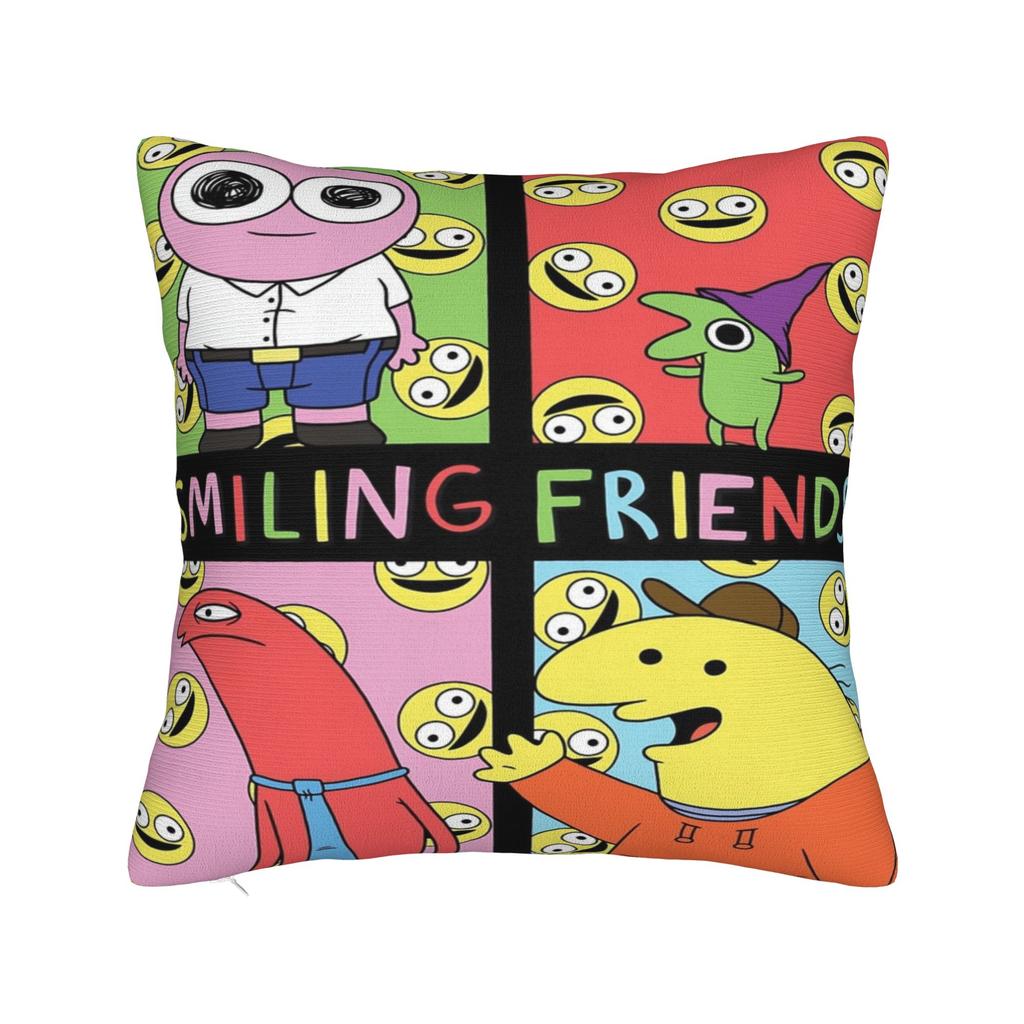 Smiling Friends Cartoon Printed Pillowcases Cushion Cover Pillow Covers New Style Home Decorations Zipper Multi-Size