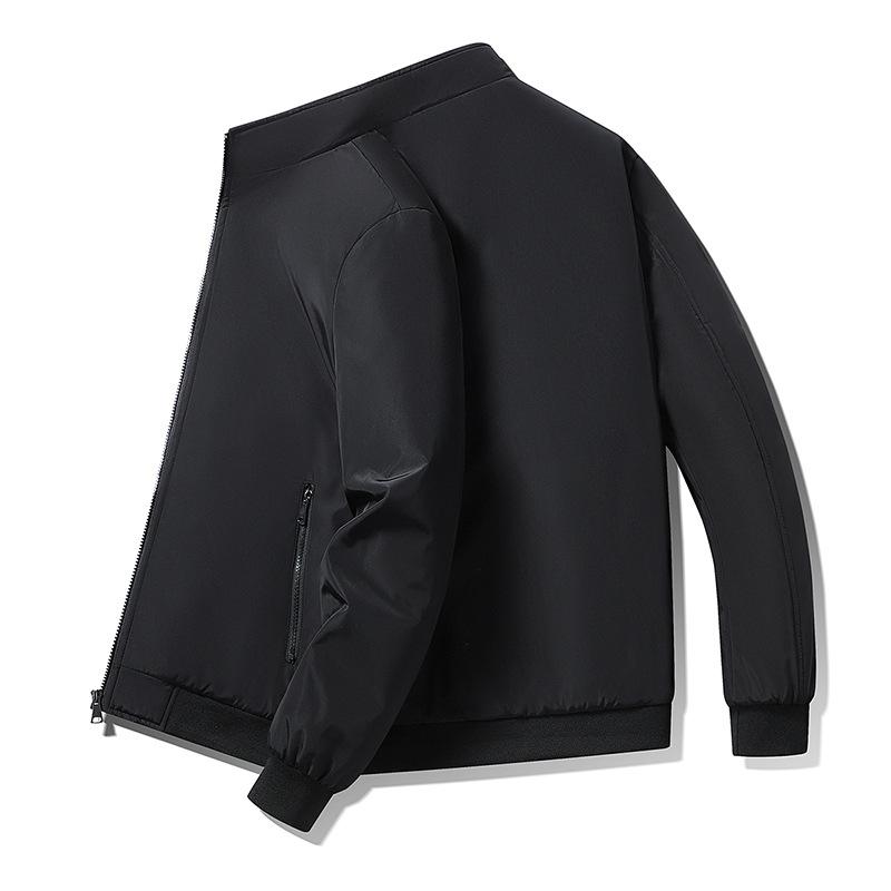 Plus Size Herren-Winterjacke aus Baumwolle, Business-Casual, Stehkragen, warme und sperrige Herrenjacke