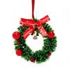 Christmas Wreath Decoration Mini Wreath with Bow And Bell Artificial Greenery Wreath for Tree Door Wall Holiday Home Decoration
