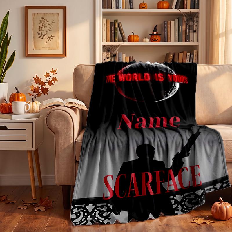 scarface Custom Flannel Blankets Soft Warm Cozy Throws for Home Decor Holiday Gifts
