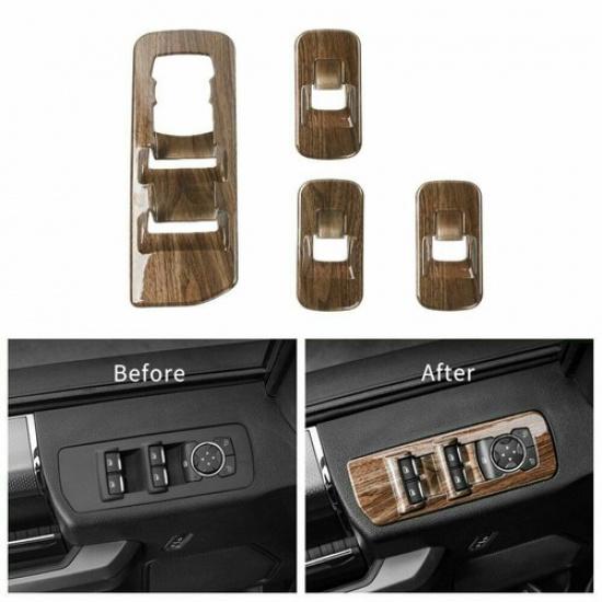 Car Window Lift Switch Panel Decoration Frame Cover Trim for Ford F150 2015-
