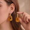 Elegant European & American Geometric Resin Earrings: High-End Fashion with Exquisite Imitation Beeswax Detail