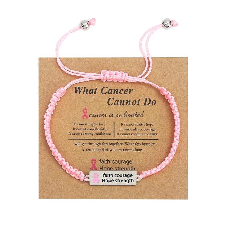 

Simple Braid Ribbon Charm Bracelets Breast Cancers Bracelet Bangle Awareness
