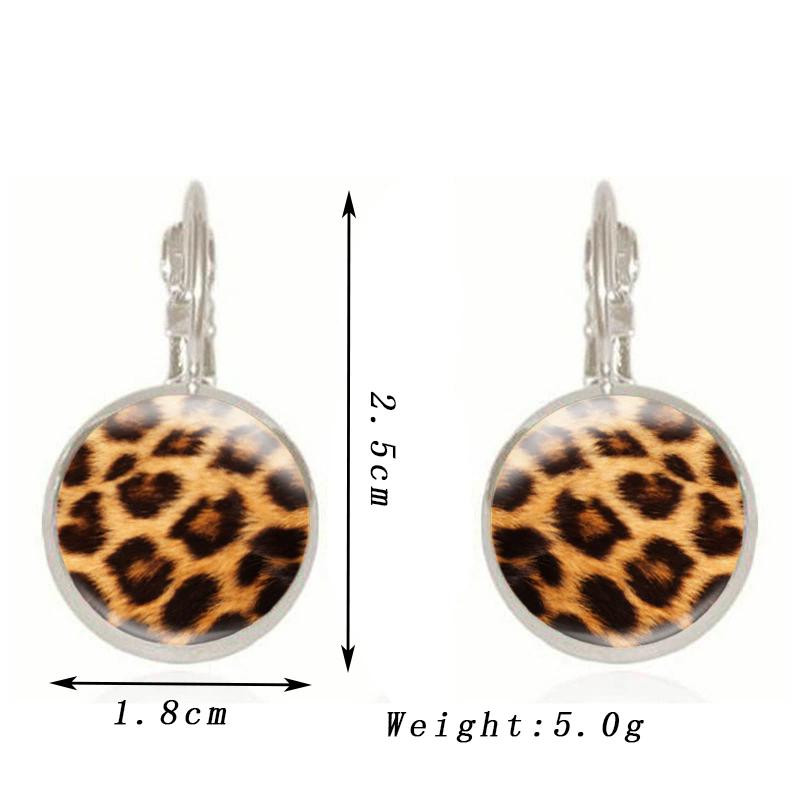

Round Leopard Acrylic Bead Dangle Earrings for Women Bohemian Vintage Golden Metal Circle Hoop Earrings Fashion Geometry Zircon