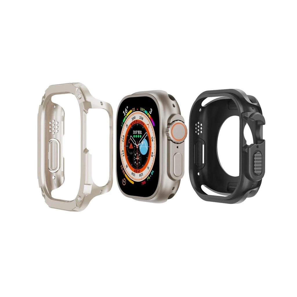 Etui 2 w 1 do Apple Watch Series 10/9/8/7/SE/6/5/4 Ultra 46mm 42 45 40 44 49mm TPU + PC Odporny na wstrząsy Ochronny Zderzak dla iwatch