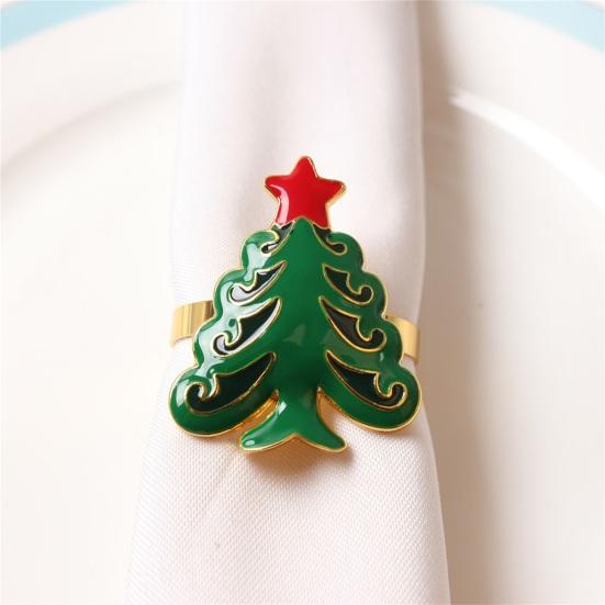 2Pcs Napkin Buttons Decorative Room Reusable Christmas Holders Napkin Ring Dining Decor