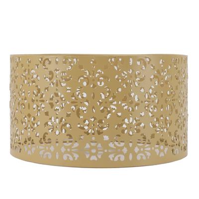 Pantalla de Lámpara de Escritorio Hueca de Hierro Exquisita Pantalla Decorativa para Lámparas de Pie Chandeliers E27 E14 Amarillo