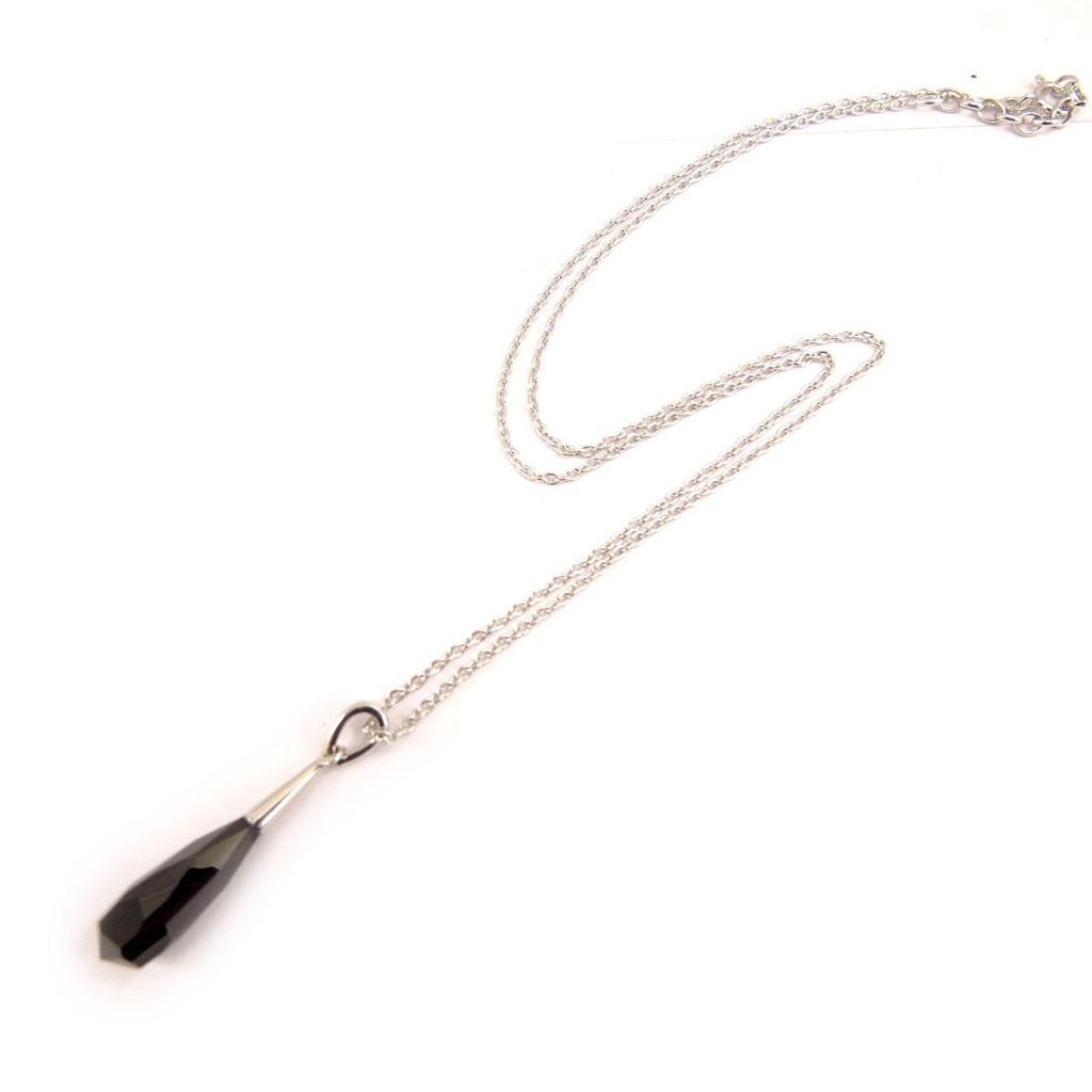 Altesse [L0671] - Black 'Scarlett' Silver Necklace