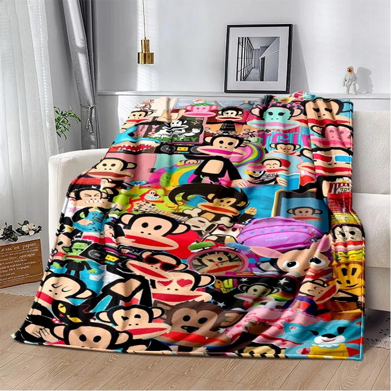 P-Paul Frank-k Flannel Portable Blanket for Children's Picnic in Living Room Bedroom Sofa Bed Ideal Birthday Gift