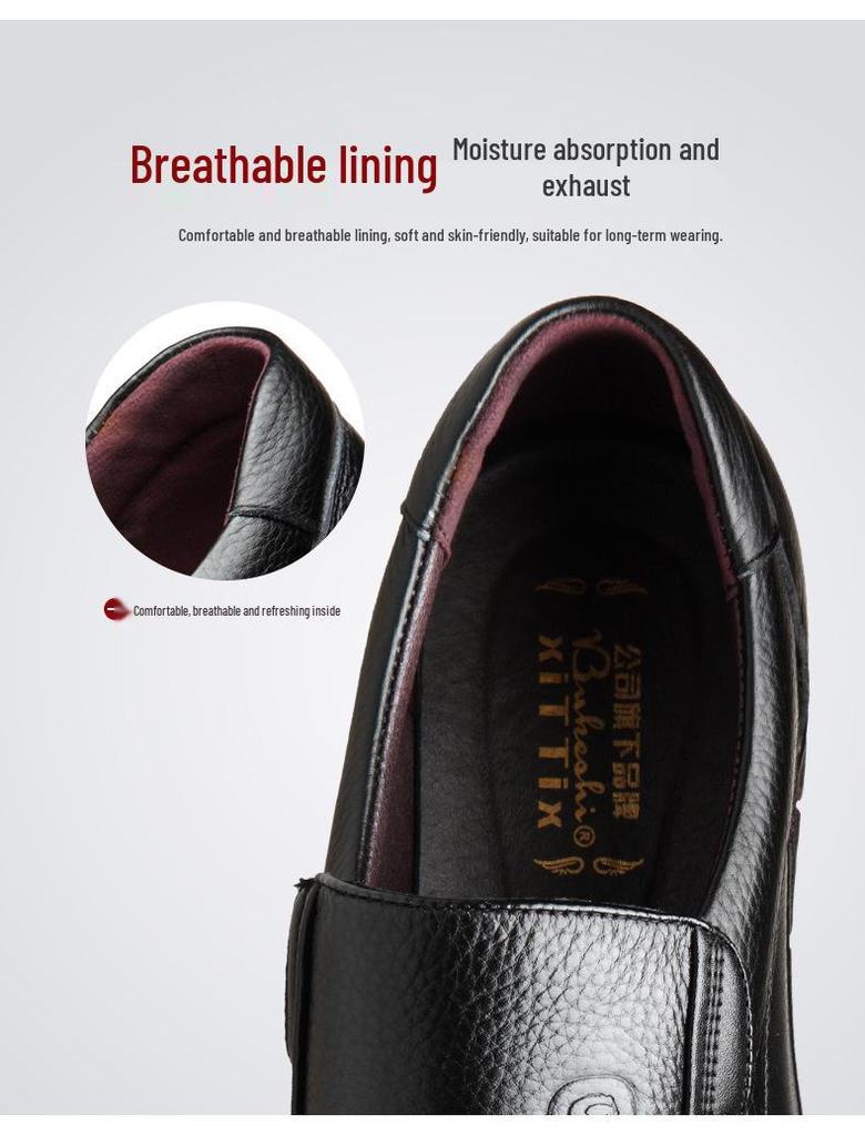 Pánské boty pro tátu z pravé kůže s měkkou podrážkou - Prémiová hovězí kůže, business casual pro střední a starší věk