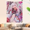 Game Honkai Star Rail Sparkle Anime Tapestry Hippie Flower Wall Carpets Dorm Decor Cheap Hippie Wall Hanging