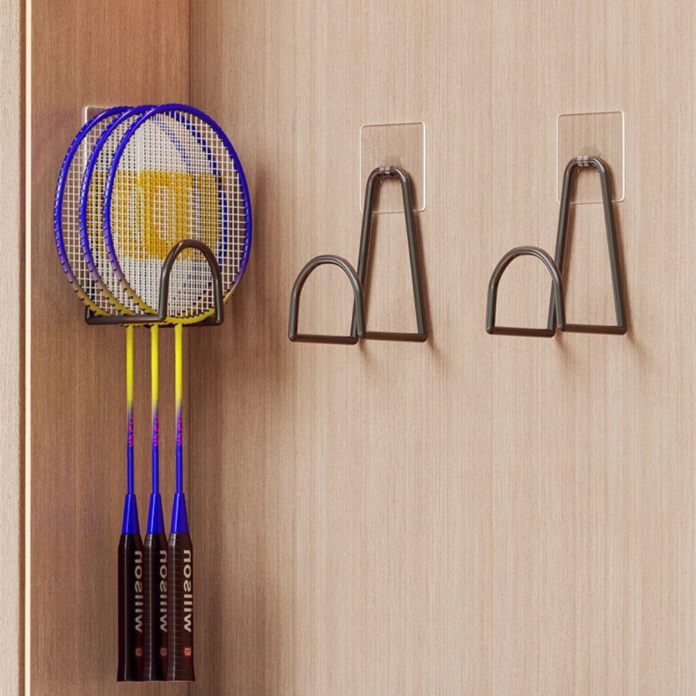 Punch Free Badminton Racket Rack Pickleball Rackets Wall Holder for Badminton/Tennis/Pickleball