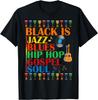 Black is Jazz Blues Hip Hop Gospel Soul Drums Guitar Vinyl Record T-shirt