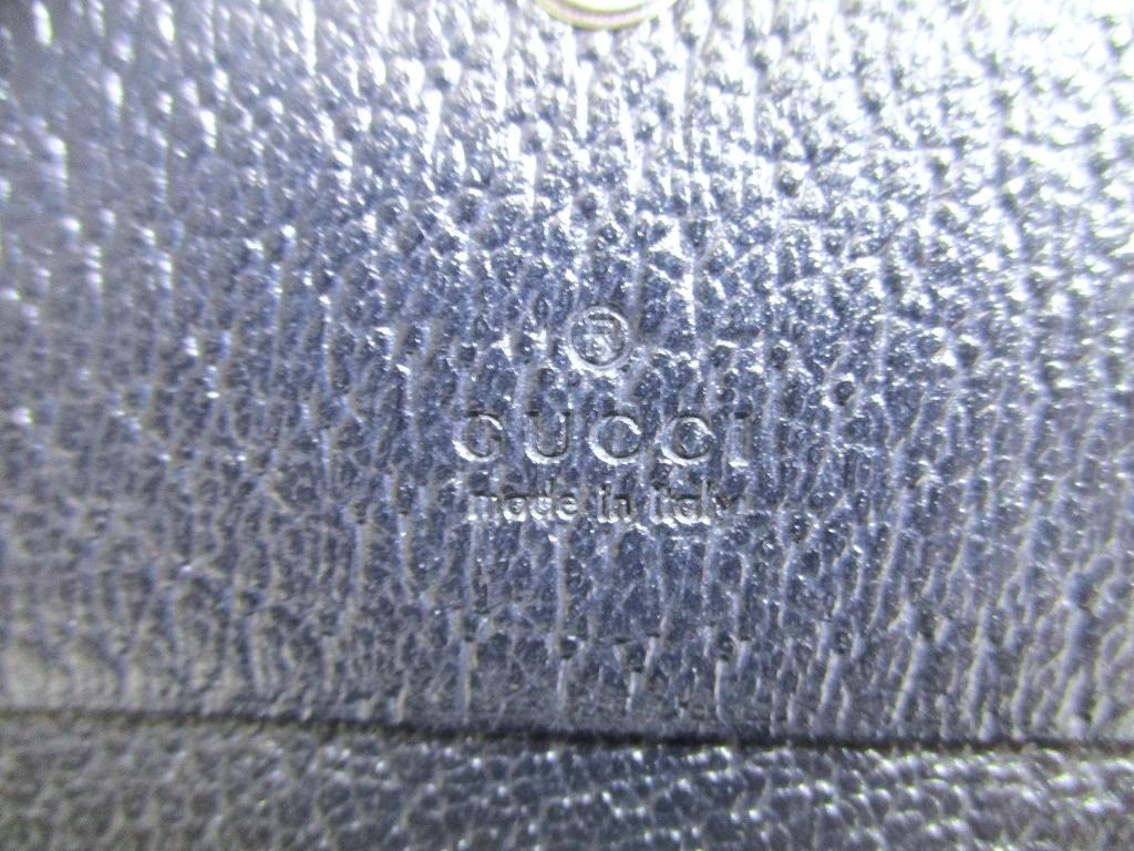 Authentic GUCCI GG Navy Blue Leather Beige Ophidia GG Canvas Bifold Wallet #a933  Refurbished