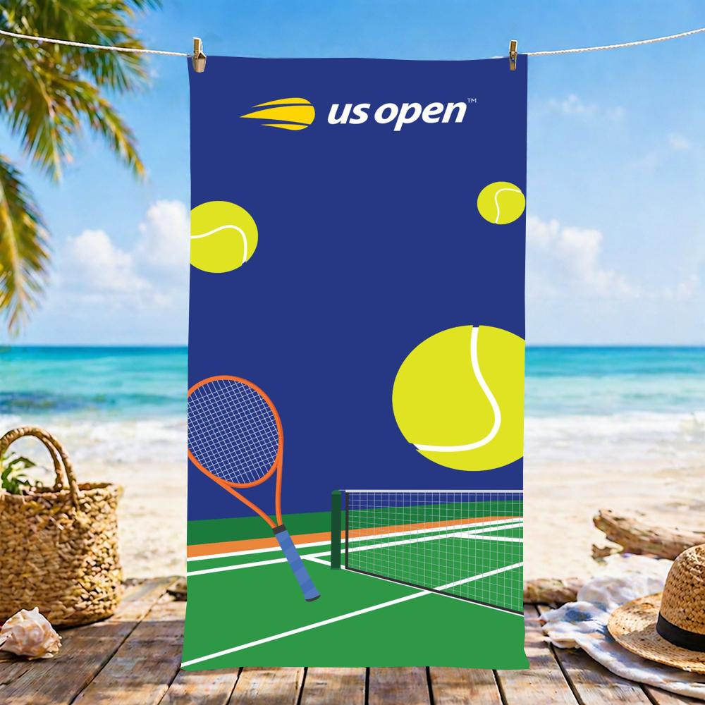 Tennis US Open Handtuch Mikrofaser Strandhandtuch, Schnelltrocknend, Sandfrei, Ultrafeine Faser, Super Weich.