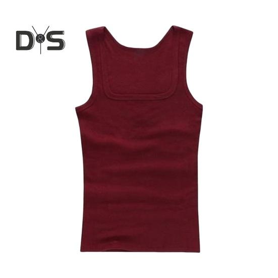 

Мужской спортивный жилет с квадратным вырезом, приталенный, дышащий, мягкий, поглощающий пот, сплошной цвет, средней длины, эластичный, повседневный, для бега, тренажерный зал, майка, майка L вино красного