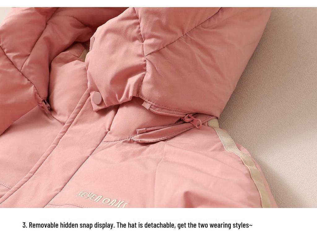 Girls' Winter Down Jacket: Mid-Length, Thickened, 90% Down, Suitable for Medium and Large Sizes - Style 2025.