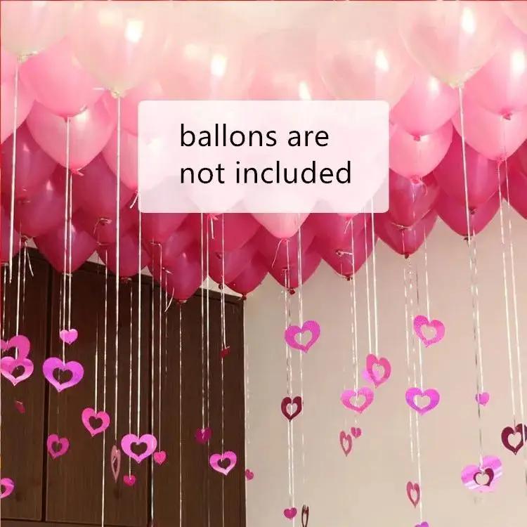 

Новый Новый 100 шт./набор Подвеска из воздушных шаров и ниток Пустотелая в форме сердца Свадебное украшение Сделай сам Вечеринка по случаю дня рождения Бумажная гирлянда Серпантин