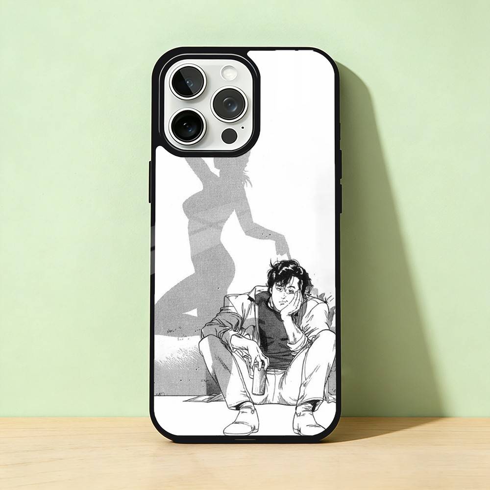 

AAA Retro City Hunter Comic Phone Case For iPhone 17,16,15,14,13,12,11,Pro Max,Plus Candy Silver Cover iPhone17air