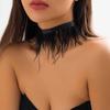Unique Black Feather Choker Necklace Vintage Clavicle Chain Jewelry Fashion Gothic Neck Chains Party Accessories