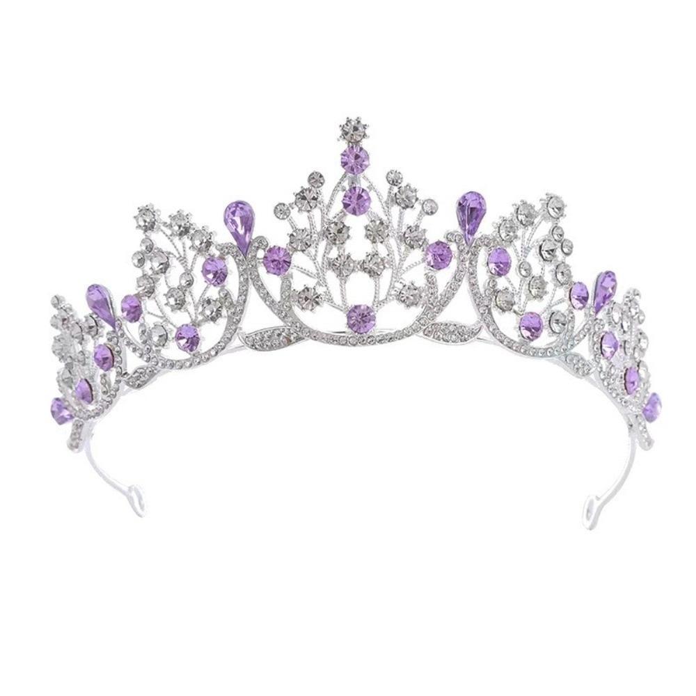 Gold Princess Tiara Shiny Rhinestone Crown Elegant Baroque Crown  Girls
