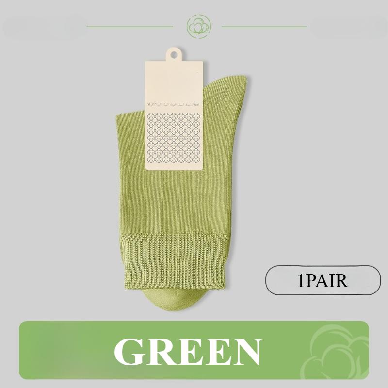 Cotton Solid Color Mid-calf Socks Women's Fall and Winter Stocks Boneless Mid-calf Socks