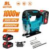 1000W Cordless Portable Jig Saw 26mm Electric Curved Saw LED Light Multi-Function Cutting Woodworking Power Tool