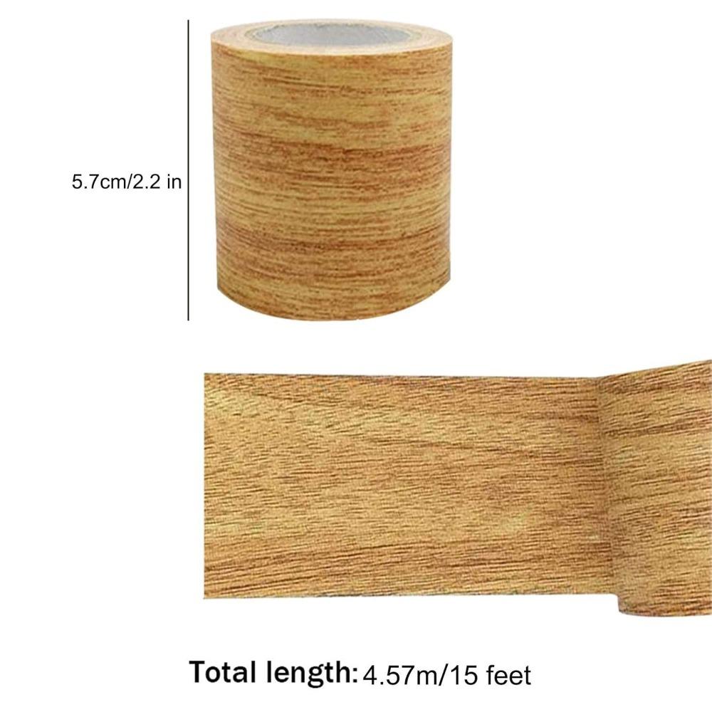 1pc Self-Adhesive Wood Grain Repair Patch Wood Grain Tape for Floor and Furniture Table Chair DIY Skirting Door Window