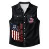Men's Workwear Lapel Button-Down Vest Shirt - Lightweight Sleeveless Top